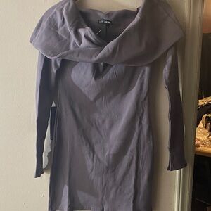 Fashion Nova Lavender Off-Shoulder Dress